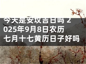 今天是安坟吉日吗 2025年9月8日农历七月十七黄历日子好吗
