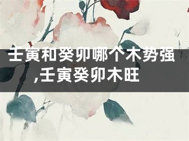 壬寅和癸卯哪个木势强,壬寅癸卯木旺