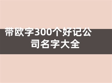 带欧字300个好记公司名字大全