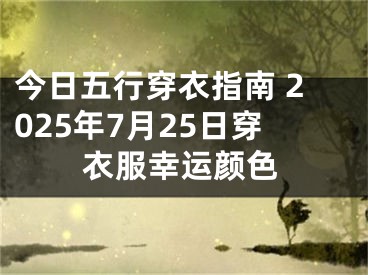 今日五行穿衣指南 2025年7月25日穿衣服幸运颜色