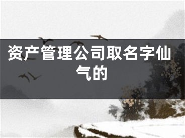 资产管理公司取名字仙气的