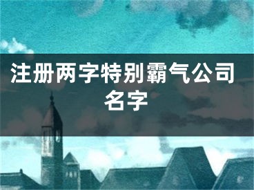 注册两字特别霸气公司名字