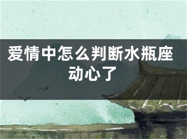 爱情中怎么判断水瓶座动心了