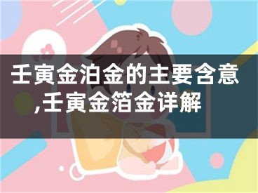 壬寅金泊金的主要含意,壬寅金箔金详解