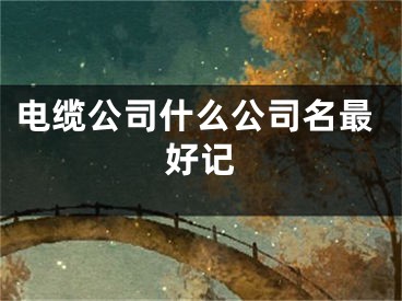 电缆公司什么公司名最好记
