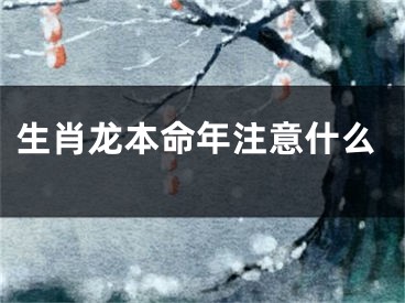 生肖龙本命年注意什么