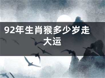 92年生肖猴多少岁走大运