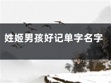 姓姬男孩好记单字名字