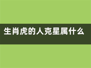 生肖虎的人克星属什么