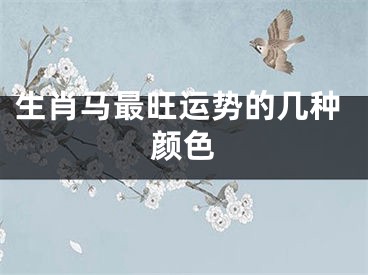 生肖马最旺运势的几种颜色