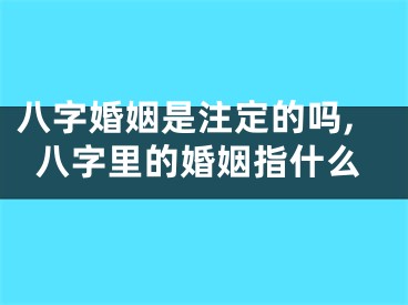 八字婚姻是注定的吗,八字里的婚姻指什么