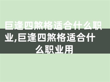 巨逢四煞格适合什么职业,巨逢四煞格适合什么职业用