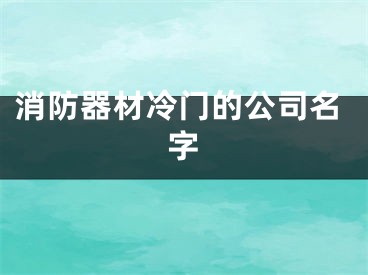 消防器材冷门的公司名字