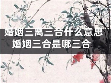 婚姻三离三合什么意思 婚姻三合是哪三合
