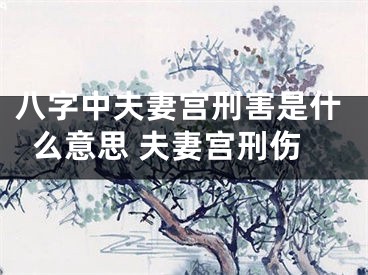 八字中夫妻宫刑害是什么意思 夫妻宫刑伤