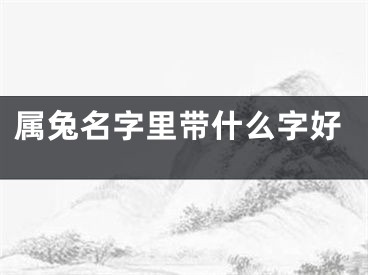 属兔名字里带什么字好