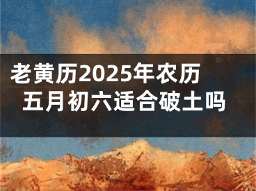 老黄历2025年农历五月初六适合破土吗