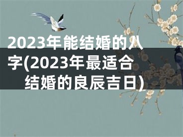 2023年能结婚的八字(2023年最适合结婚的良辰吉日)