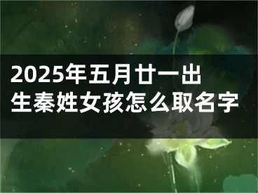 2025年五月廿一出生秦姓女孩怎么取名字