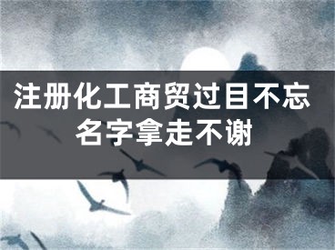 注册化工商贸过目不忘名字拿走不谢