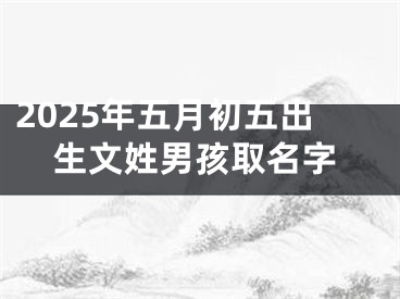 2025年五月初五出生文姓男孩取名字