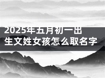 2025年五月初一出生文姓女孩怎么取名字