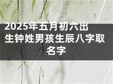 2025年五月初六出生钟姓男孩生辰八字取名字