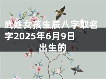 武姓女孩生辰八字取名字2025年6月9日出生的