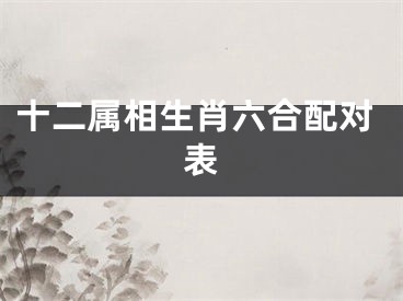 十二属相生肖六合配对表