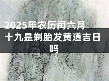 2025年农历闰六月十九是剃胎发黄道吉日吗