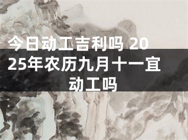 今日动工吉利吗 2025年农历九月十一宜动工吗