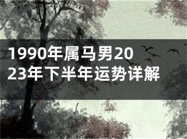 1990年属马男2023年下半年运势详解