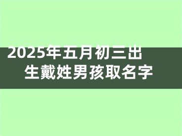 2025年五月初三出生戴姓男孩取名字