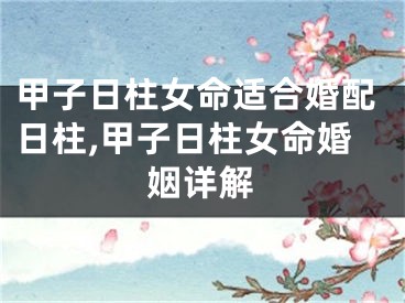 甲子日柱女命适合婚配日柱,甲子日柱女命婚姻详解