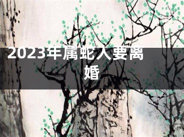 2023年属蛇人要离婚