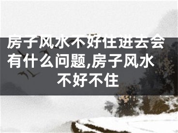 房子风水不好住进去会有什么问题,房子风水不好不住