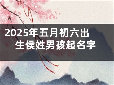 2025年五月初六出生侯姓男孩起名字