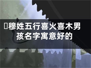 ​穆姓五行喜火喜木男孩名字寓意好的