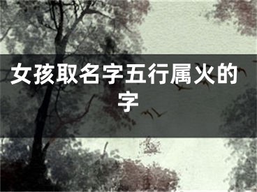 女孩取名字五行属火的字