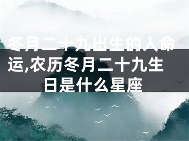 冬月二十九出生的人命运,农历冬月二十九生日是什么星座