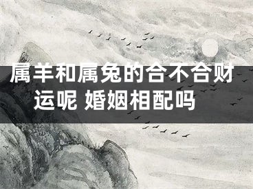 属羊和属兔的合不合财运呢 婚姻相配吗