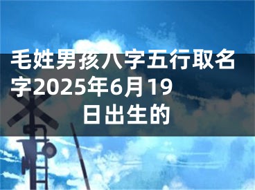 毛姓男孩八字五行取名字2025年6月19日出生的