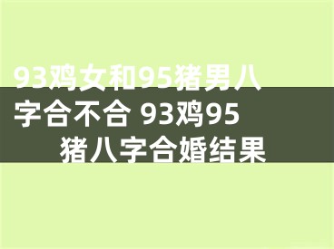 93鸡女和95猪男八字合不合 93鸡95猪八字合婚结果