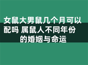 女鼠大男鼠几个月可以配吗 属鼠人不同年份的婚姻与命运