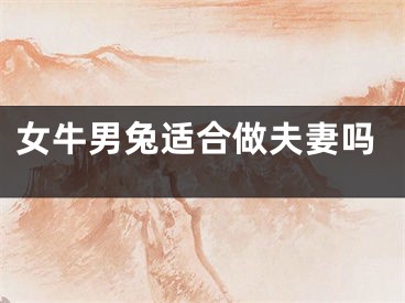 女牛男兔适合做夫妻吗