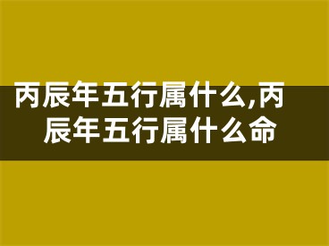 丙辰年五行属什么,丙辰年五行属什么命