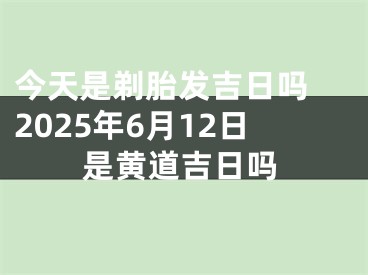 今天是剃胎发吉日吗 2025年6月12日是黄道吉日吗