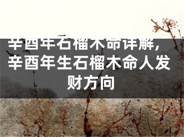辛酉年石榴木命详解,辛酉年生石榴木命人发财方向
