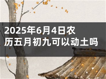 2025年6月4日农历五月初九可以动土吗