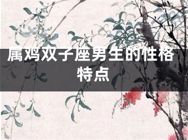 属鸡双子座男生的性格特点